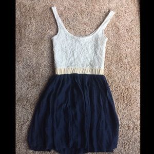 High Waist Mini Dress Pleated